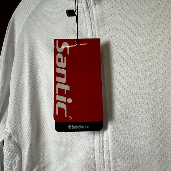 NWT Santic Olivia Women's XS-2XL White Cycling Jersey Long Sleeve Full Zip, Rear - Picture 7 of 12